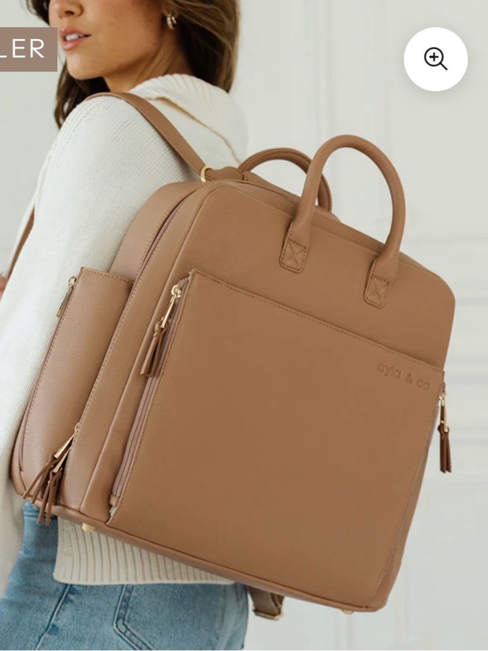 Ayla & Co Caffe Vegan Leather Diaper Bag
